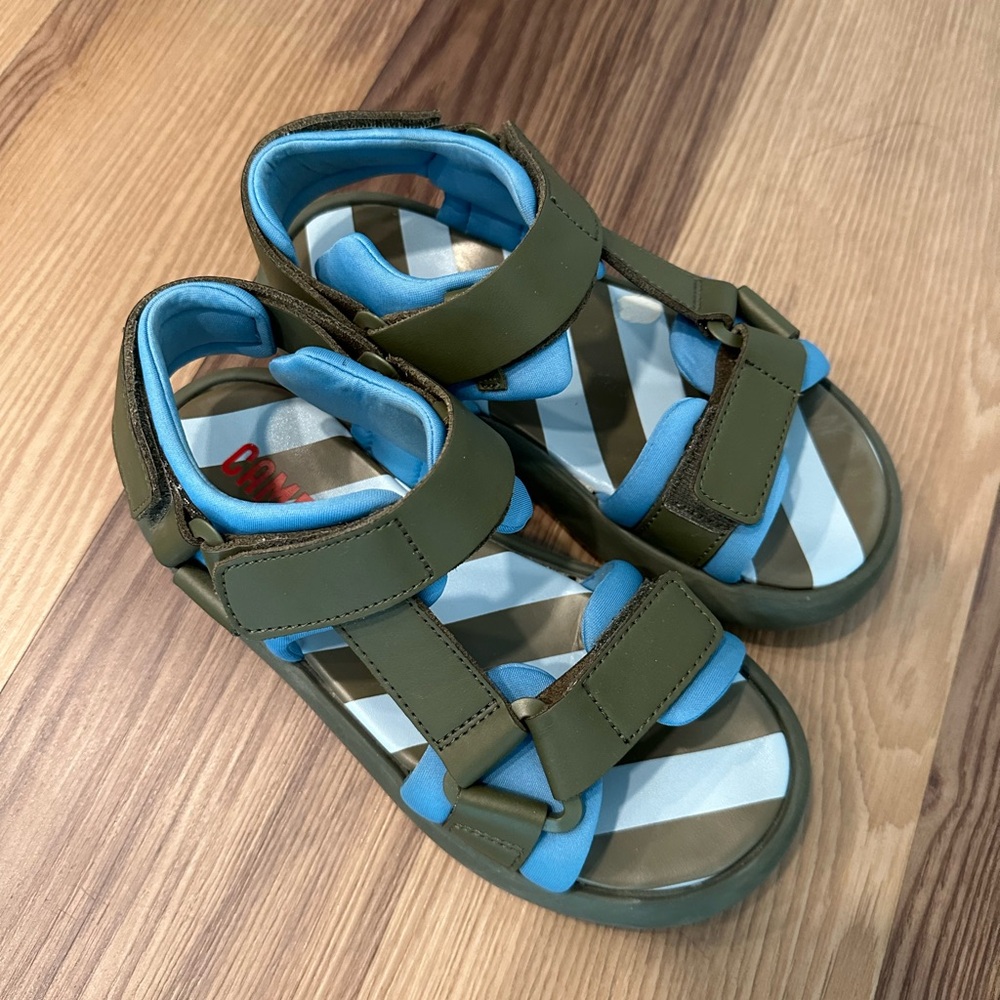 Camper Pelotas Flota Sandals Green Size 7